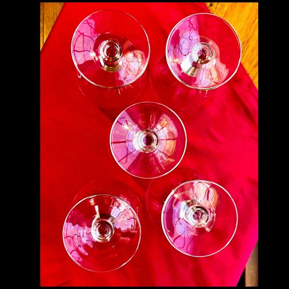 ▪️VTG▪️Set of 5 Stemmed Footed Glass Water Goblets - Picture 5 of 5